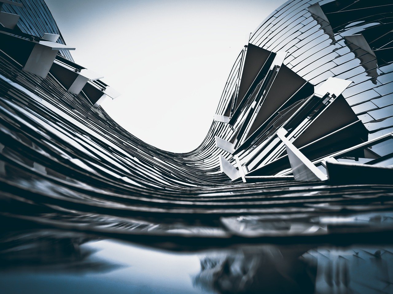 Modern architecture sen from below